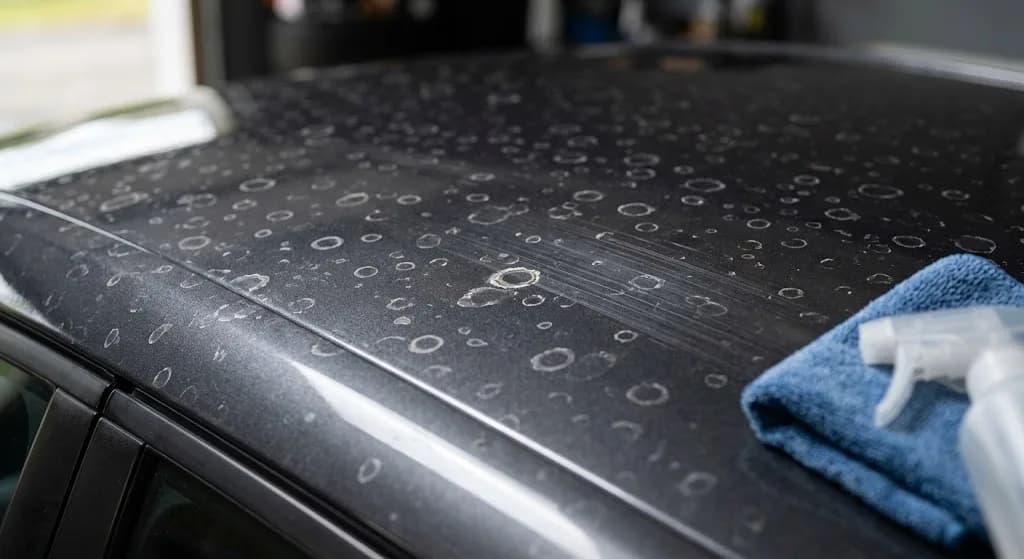 Traces de lavage automatique sur peinture de véhicule